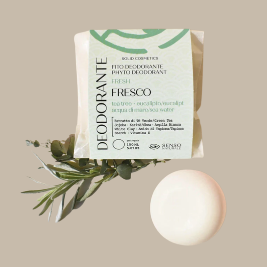 Deodorante Solido Naturale FRESCO con TEA TREE, EUCALIPTO e ACQUA DI MARE - Senso Naturale