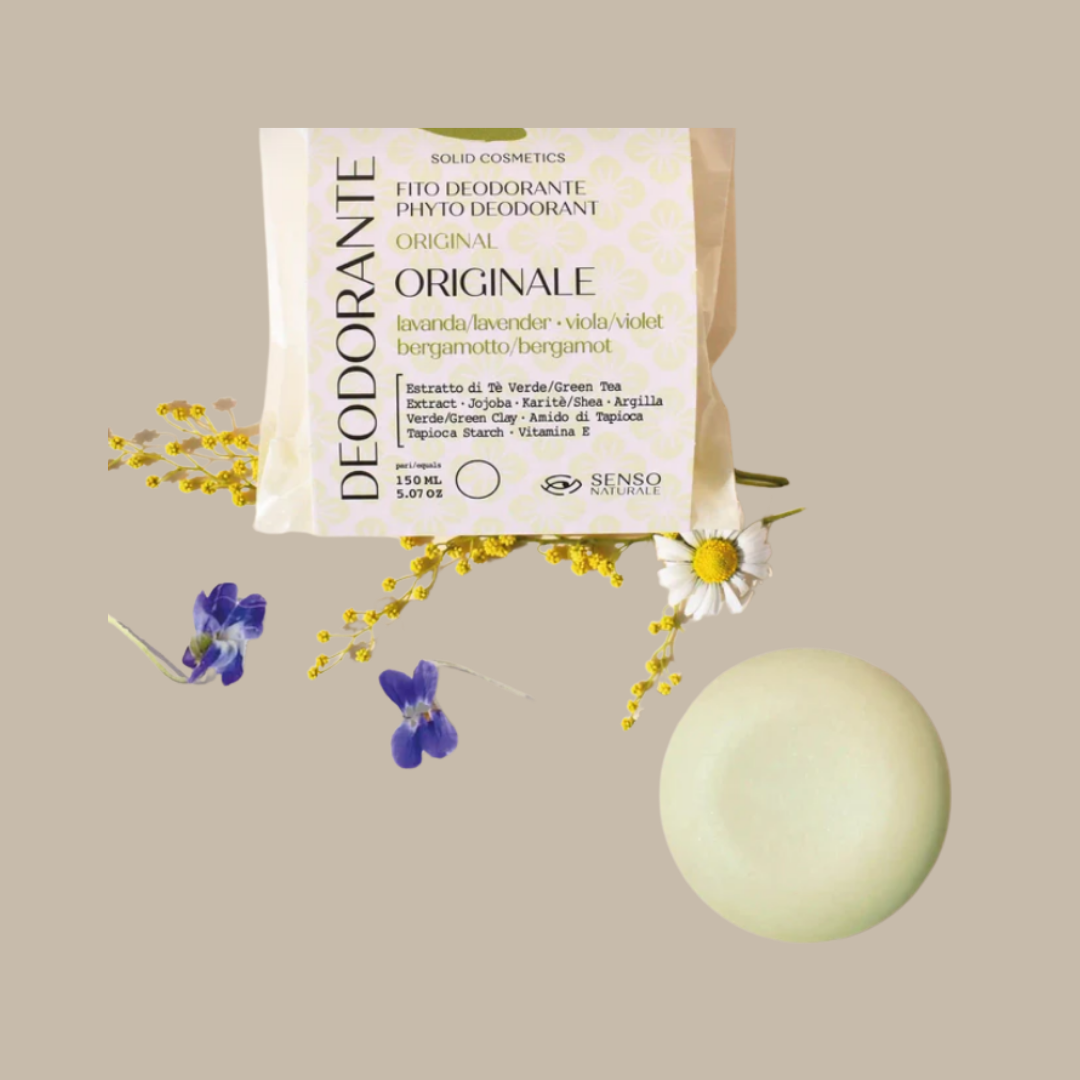 Deodorante Naturale ORIGINALE profumazione LAVANDA, BERGAMOTTO, VIOLA - Senso Naturale